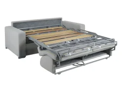 Vente-unique Sofá-cama abertura rápida 2 lug. colchão de 18cm veludo cinzento CALITO^ Sofá