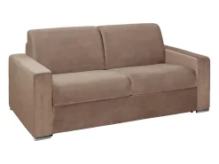 Vente-unique Sofá-cama abertura rápida 3 lugares colchão de 18 cm veludo CALITO^ Sofá