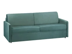 Clearance Vente-unique Sofá-cama abertura rápida 4 lug. colchão de 18 cm veludo verde CALIFE Verde esmeralda