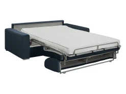 Sofá|Vente-unique Sofá-cama abertura rápida 3 lugares colchão de 14 cm veludo azul CALITO Azul escuro