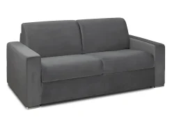 Online Vente-unique Sofá-cama abertura rápida 2 lug. colchão de 22cm veludo cinzento CALITO Cinza antracite