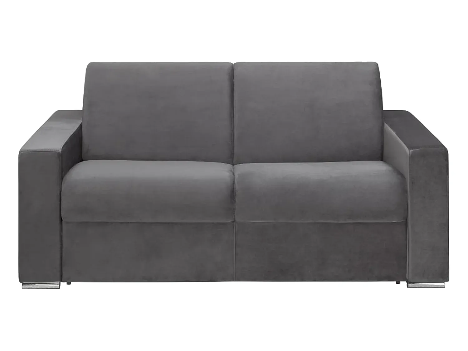 Online Vente-unique Sofá-cama abertura rápida 2 lug. colchão de 22cm veludo cinzento CALITO Cinza antracite