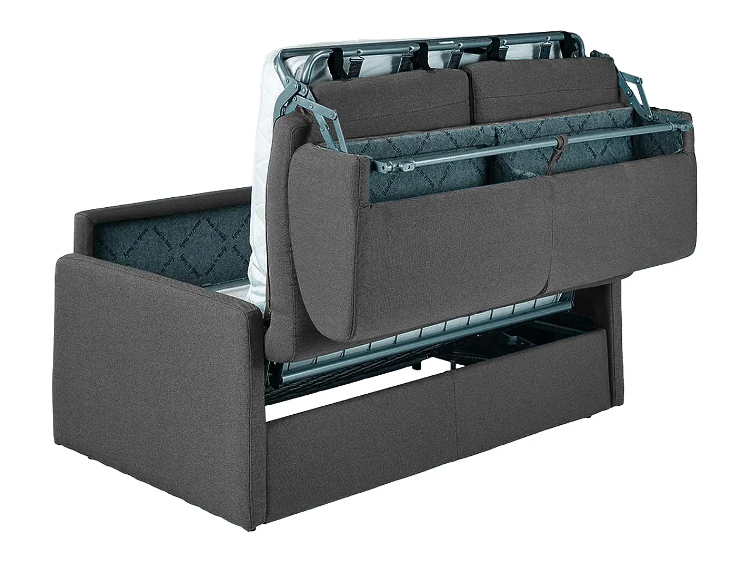 Vente-unique Sofá-cama abertura rápida 4 lug. colchão de 22cm veludo verde CALIFE^ Sofá