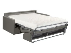 Vente-unique Sofá-cama abertura rápida 4 lug. colchão de 18cm veludo cinzento CALIFE^ Sofá