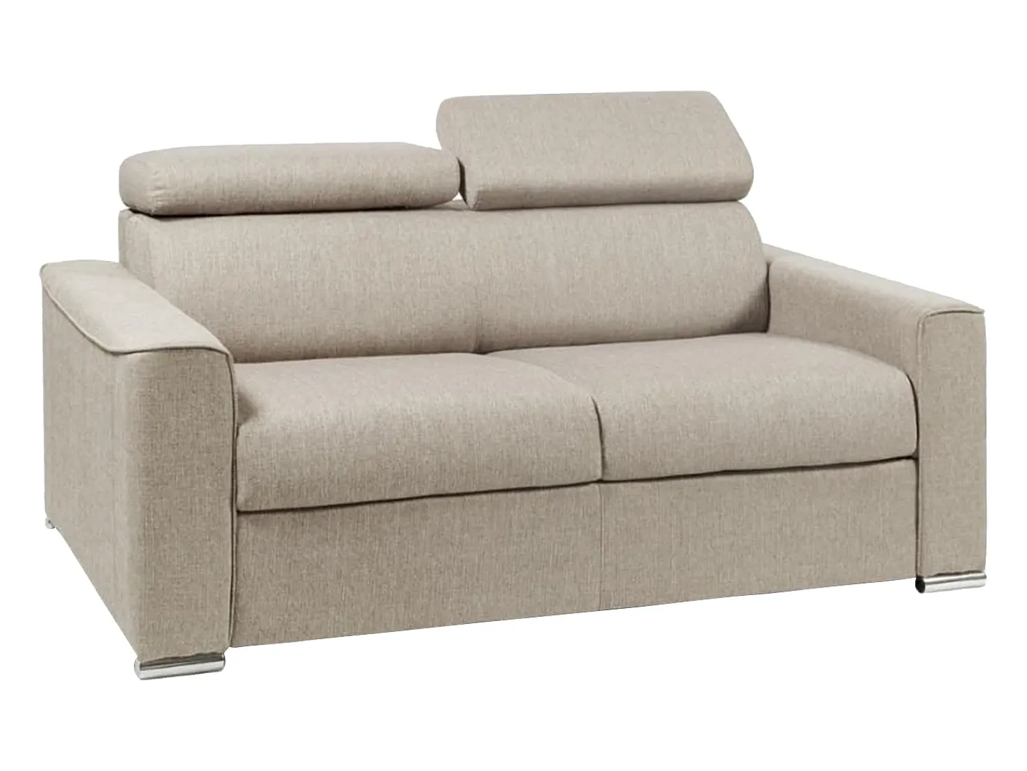 Outlet Vente-unique Sofá-cama abertura rápida em tecido assento memória de forma 120 cm colchão 14 cm VIZIR Bege