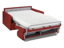 Sale Vente-unique Sofá-cama abertura rápida em tecido com assento de memória de forma 120 cm colchão 14 cm CALIFE Vermelho
