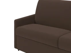 Clearance Vente-unique Sofá-cama abertura rápida em tecido assento com assento de memória de forma 120 cm colchão 14 cm CALIFE Castanho