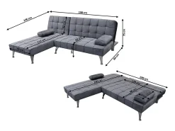 Hot Saldosystocks Sofá-Cama Chaise Longue XS + Mesa de Centro DN Branco Preto