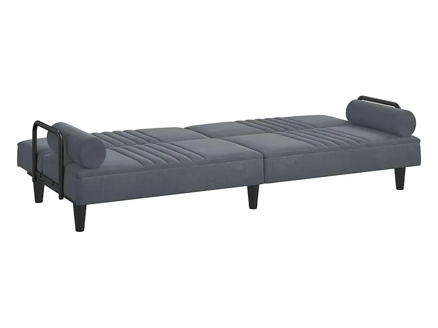 Online vidaxl Sofá-cama com apoio de braços veludo -escuro Cinzento