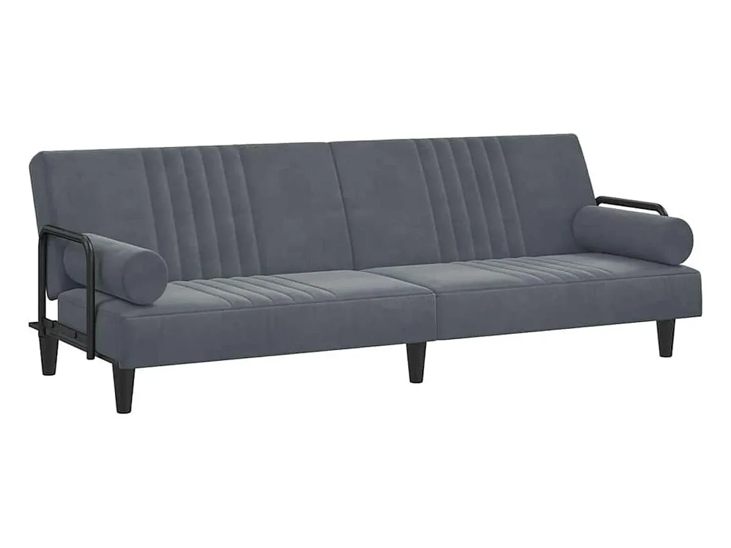 Online vidaxl Sofá-cama com apoio de braços veludo -escuro Cinzento