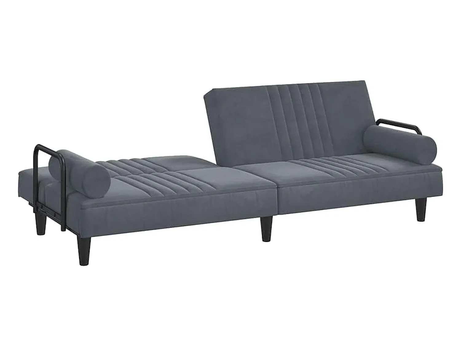 Online vidaxl Sofá-cama com apoio de braços veludo -escuro Cinzento
