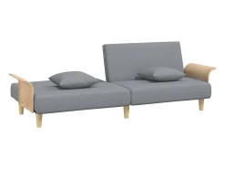Sofá*Helloshop26 Sofá-cama com braços 224 x 89 x 70 cm tecido cinza claro 02_0021007 Cinzento