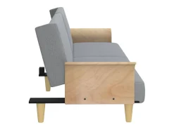 Sofá*Helloshop26 Sofá-cama com braços 224 x 89 x 70 cm tecido cinza claro 02_0021007 Cinzento