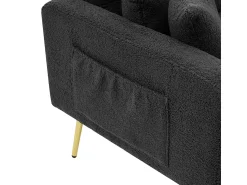 KOMHTOM Sofá-cama com função de cama, ângulo regulável, pés dourados, com almofadas e bolsas de arrumação laterais^ Sofá