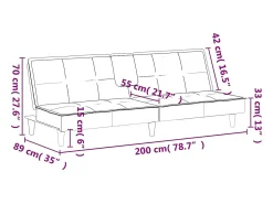 Sofá*vidaxl Sofá-cama com suporte para copos veludo Amarelo
