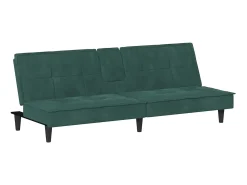 Sofá* Sofá-cama com suportes para copos veludo -escuro PT648269 Verde