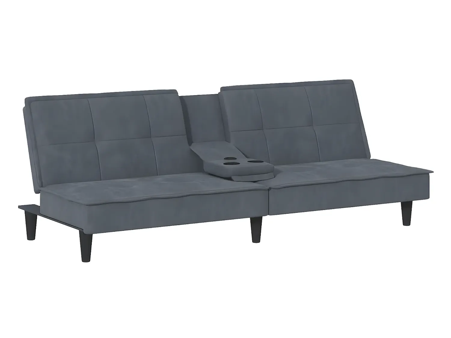 Sofá* Sofá-cama com suportes para copos veludo -escuro PT587637 Cinzento