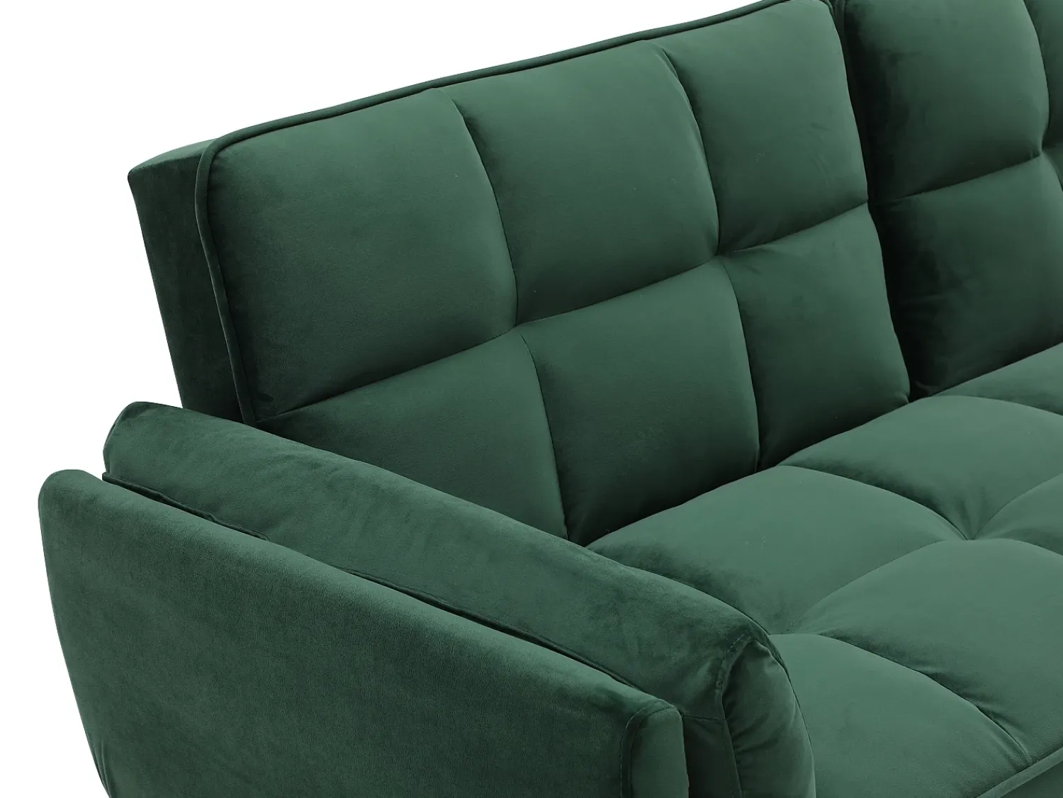 Sofá*Vente-unique Sofá-cama conversível de 3 lugares GULCAN com mecanismo click-clack em veludo . Verde