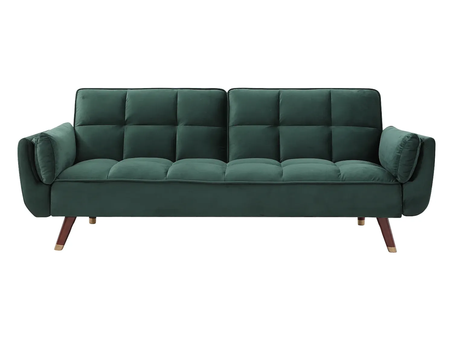 Sofá*Vente-unique Sofá-cama conversível de 3 lugares GULCAN com mecanismo click-clack em veludo . Verde