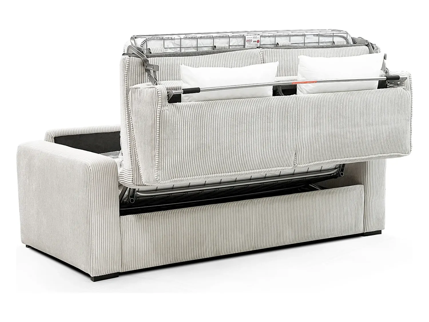 Vente-unique Sofá-cama conversível Express em veludo cotelê , com estrado de ripas de 160 cm e 16 cm de espessura, MONDOVI^ Sofá
