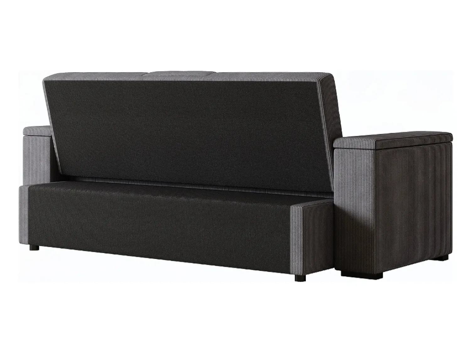 Sofá|Concept-Usine Sofá-Cama Conversível Modular de 3 Lugares em Veludo Cotelê Cinza com Armazenamento NOHO Cinzento