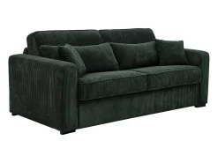 Sofá*Vente-unique Sofá-cama conversível MONDOVI Express em veludo cotelê , área para dormir de 160 cm, colchão de 16 cm. Verde