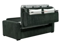 Sofá*Vente-unique Sofá-cama conversível MONDOVI Express em veludo cotelê , área para dormir de 160 cm, colchão de 16 cm. Verde