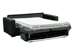 Sofá*Vente-unique Sofá-cama conversível MONDOVI Express em veludo cotelê , área para dormir de 160 cm, colchão de 16 cm. Verde