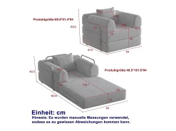 Hauss Spole Sofá-cama convertível - Um lugar - Tecido chenille^ Poltrona
