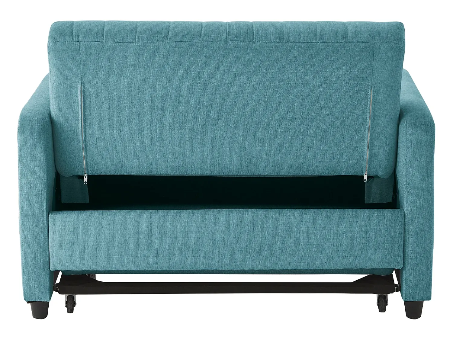 Best Hauss Spole Sofá-cama convertível de 2 lugares em -esverdeado antigo - Encosto ajustável em 3 posições - Tecido de algodão e linho Azul