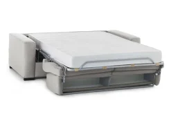 Sofá*Talamo Italia Sofá-cama Dabagn, Sofá grande de 2 lugare, 100% Fabricado na Itália, Sofá da ala com abertura giratória, em tecido acolchoado, com braço padrão, 200x95h90 cm, Cinza Cinzento