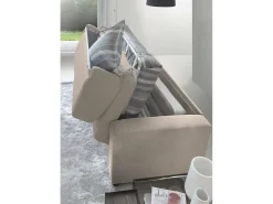 Sofá*Talamo Italia Sofá-cama Dabagn, Sofá grande de 2 lugare, 100% Fabricado na Itália, Sofá da ala com abertura giratória, em tecido acolchoado, com braço padrão, Cm 200x95h90, Taupe Cinzento