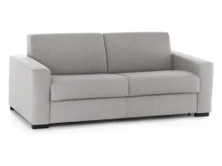 Sofá*Talamo Italia Sofá-cama Dabakah, sofá de 3 lugares, 100% Fabricado na Itália, Sofá da sala com abertura giratória, em tecido acolchoado, com braços finos, 200x95h90 cm, Cinza Cinzento