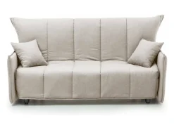 Sofá*Talamo Italia Sofá-cama Dabali, sofá de 2 lugares, 100% Fabricado na Itália, Sofá da sala com abertura para carrinho, em tecido acolchoado, com braços padrão, 150x90h85 cm, Bege