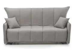 Talamo Italia Sofá-cama Dabali, sofá de 2 lugares, 100% Fabricado na Itália, Sofá da sala com abertura para carrinho, em tecido acolchoado, com braços padrão, 150x90h85 cm, Cinza^ Sofá