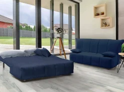 Talamo Italia Sofá-cama Dabam, ofá de 3 lugare, 100% Fabricado na Itália, Sofá da ala com abertura para carrinho, em tecido acolchoado, com almofada incluída, 165x90h85 cm,^ Sofá