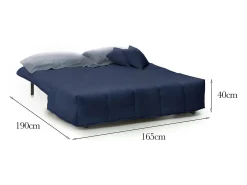 Talamo Italia Sofá-cama Dabam, ofá de 3 lugare, 100% Fabricado na Itália, Sofá da ala com abertura para carrinho, em tecido acolchoado, com almofada incluída, 165x90h85 cm,^ Sofá