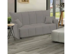 Best Talamo Italia Sofá-cama Dabam, ofá de 3 lugare, 100% Fabricado na Itália, Sofá da ala com abertura para carrinho, em tecido acolchoado, com almofada incluída, 165x90h85 cm, Cinza Cinzento