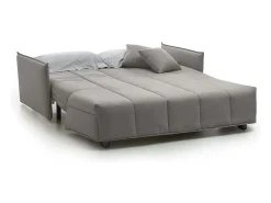 Discount Talamo Italia Sofá-cama Dabarc, sofá de 3 lugares, 100% Fabricado na Itália, Sofá da sala com abertura para carrinho, em tecido acolchoado, com braços padrão, 190x90h85 cm, Cinza Cinzento