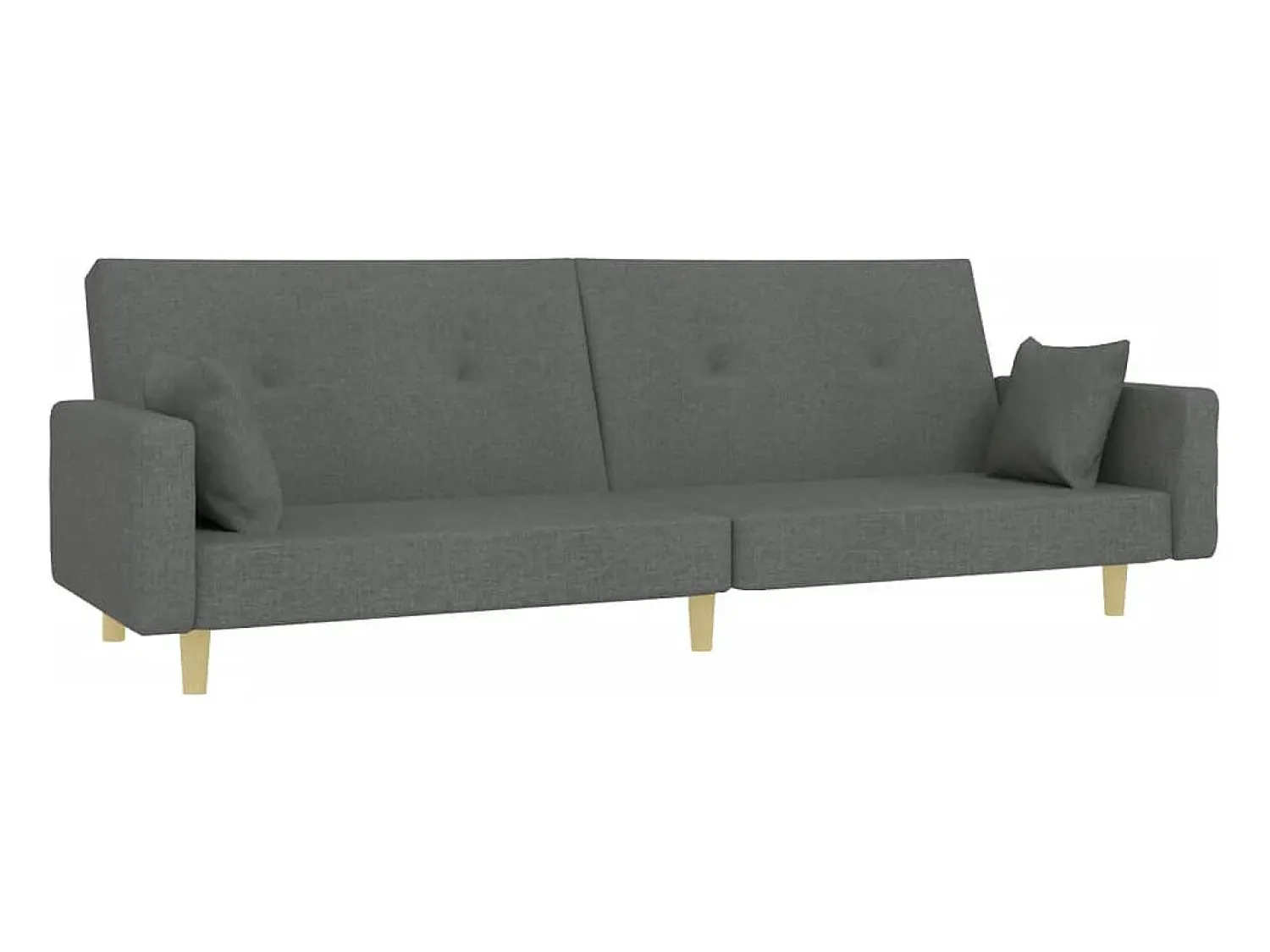 New Sofá-cama de 2 lugares c/ apoio de pés tecido -escuro PT919995 Cinzento
