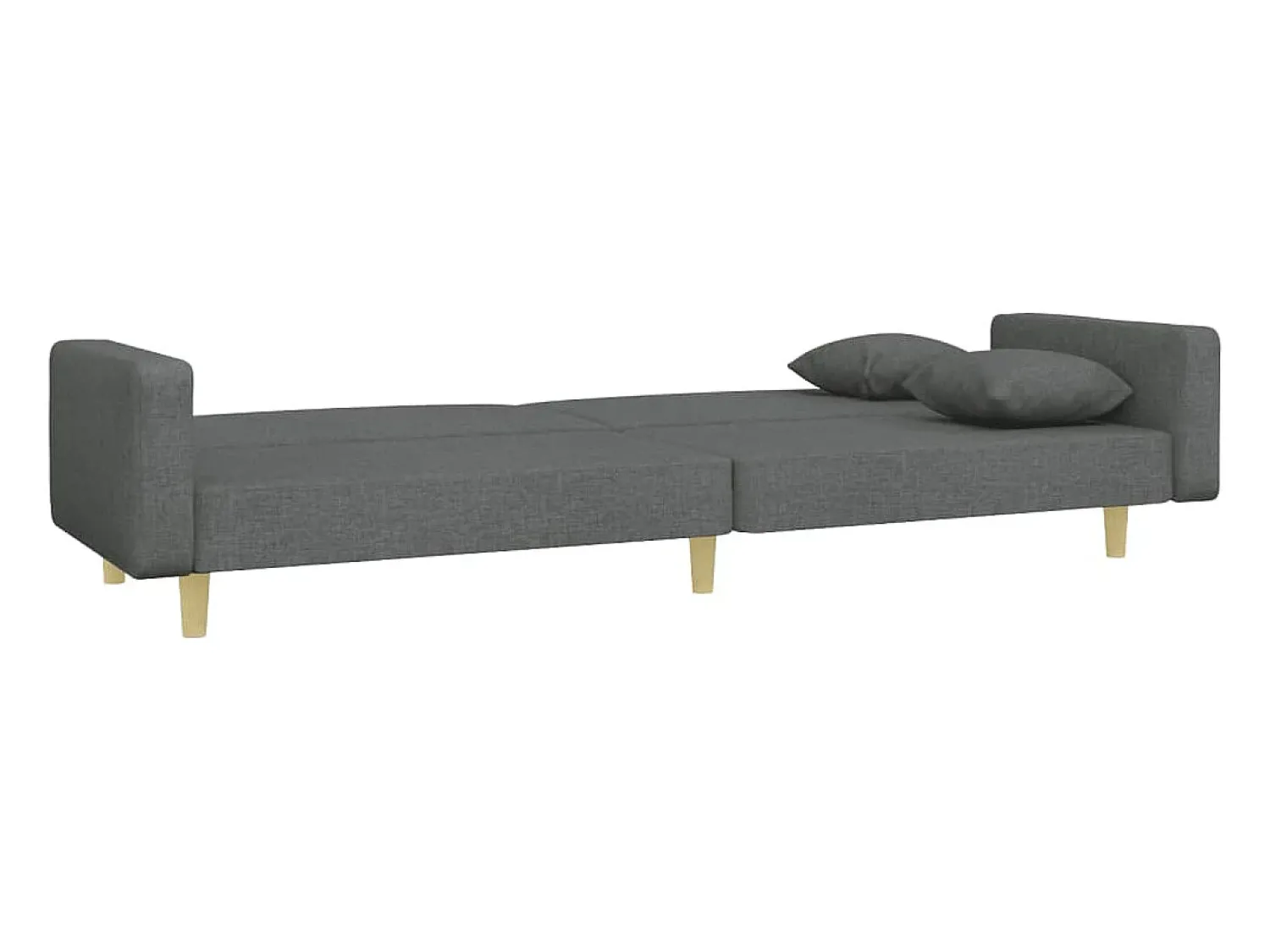 New Sofá-cama de 2 lugares c/ apoio de pés tecido -escuro PT919995 Cinzento