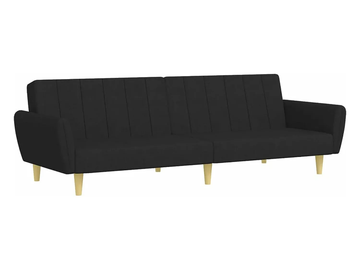 Sofá* Sofá-cama de 2 lugares com apoio de pés tecido PT629895 Preto