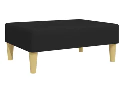 New vidaxl Sofá-cama de 2 lugares com apoio de pés tecido Preto
