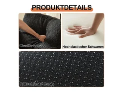 Sofá|Hauss Spole Sofá-cama de 2 lugares com conversão rápida em tecido chenille - Várias combinações Preto