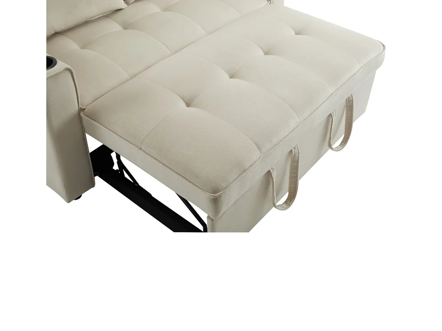 Hauss Spole Sofá-cama de 2 lugares com função de cama - Tecido de veludo -^ Sofá