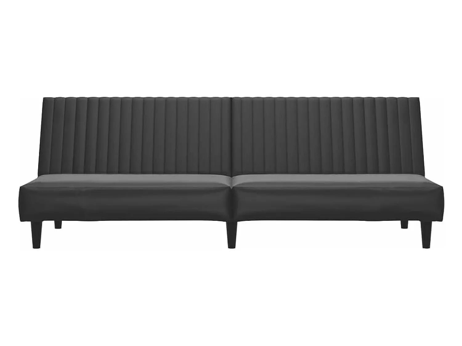 New Sofá-cama de 2 lugares couro artificial PT987385 Preto
