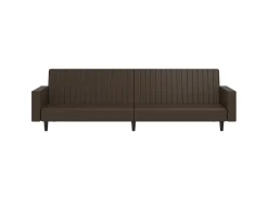 Discount Sofá-cama de 2 lugares couro artificial PT422595 Castanho