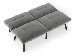 Discount Hauss Spole Sofá-cama de 2 lugares em , veludo e metal, com pés pretos. Cinzento