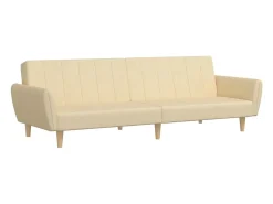 Sofá|vidaxl Sofá-cama de 2 lugares tecido cor Creme