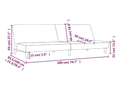 Online vidaxl Sofá-cama de 2 lugares tecido cor Creme